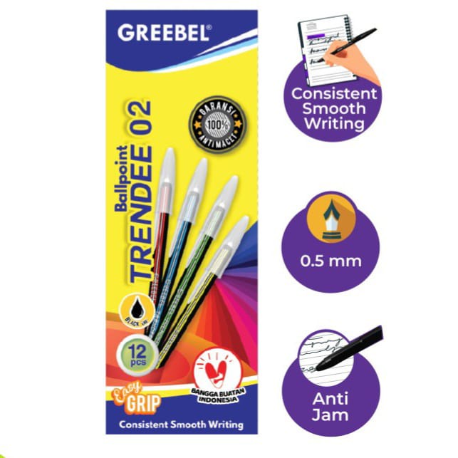 

Pen / Pulpen 0.5 mm Trendee 02 Greebel ( 12 Pcs )