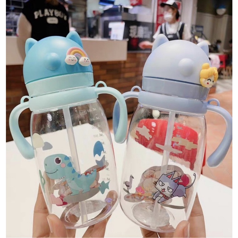 2676 BOTOL MINUM AIR ANAK BERUANG / BOTOL MINUM MOTIF ADA GAGANG 550ML / BOTOL MINUM SEDOTAN