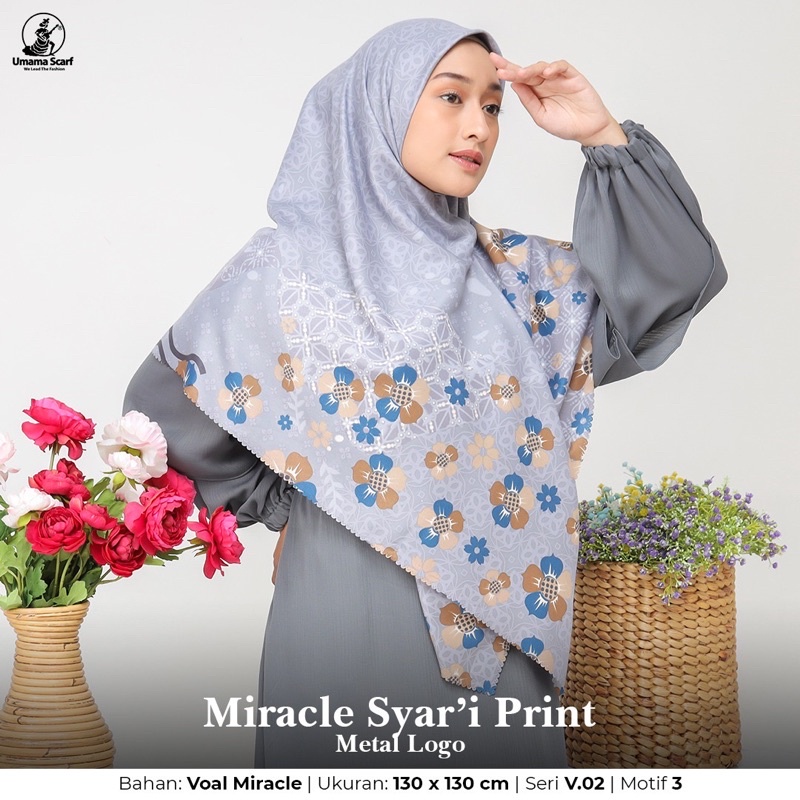 [PART 3] HIJAB SEGIEMPAT VOAL MIRACLE SYARI MOTIF LASER CUT