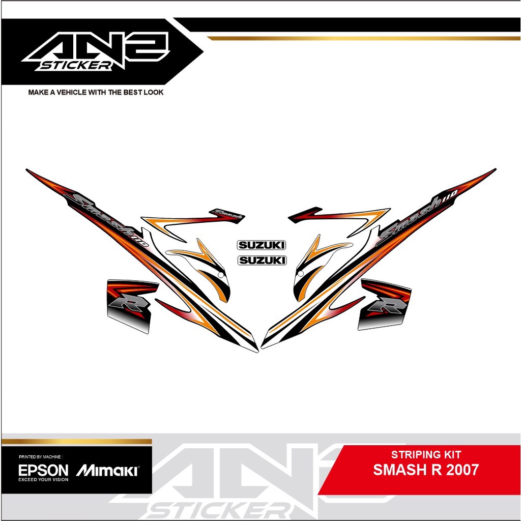 STRIPING STANDAR SMASH R 2007/STIKER VARIASI SMASH R 2007