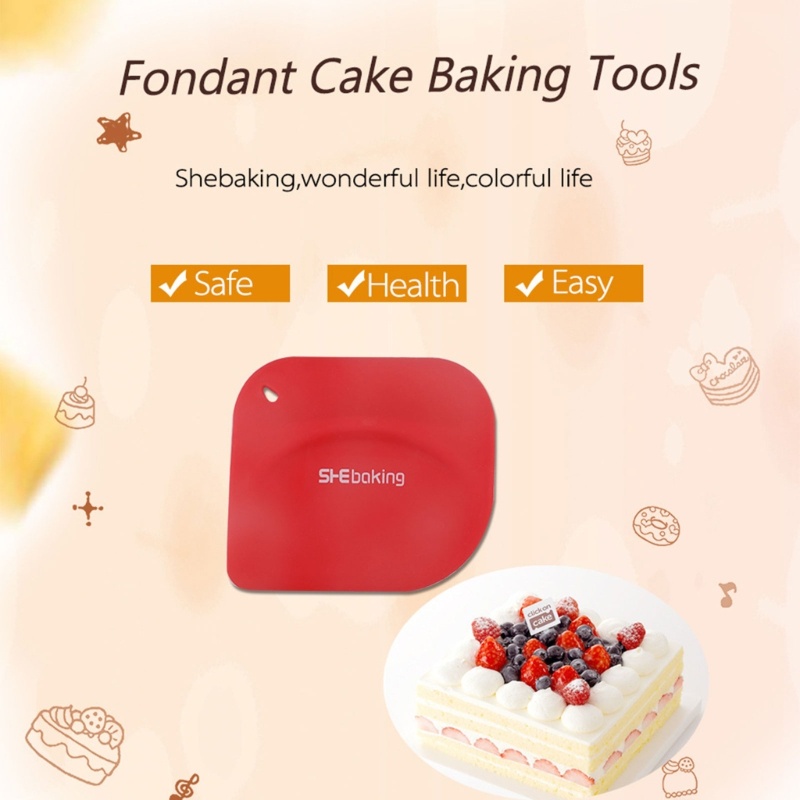 Spatula Pemotong Adonan Pastry Bahan Silikon Untuk Bangku Scraper Kue