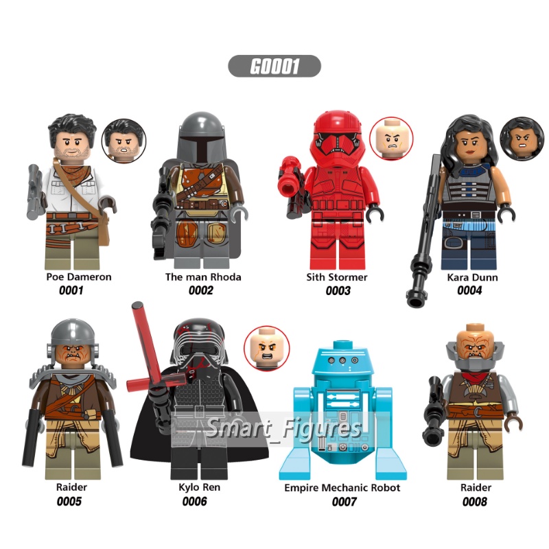 Poe Dameron Mainan Action Figure Minifigures Cara Dune Sith Stormer Mandalorian Kylo Ren Tusken Raider Untuk Hadiah