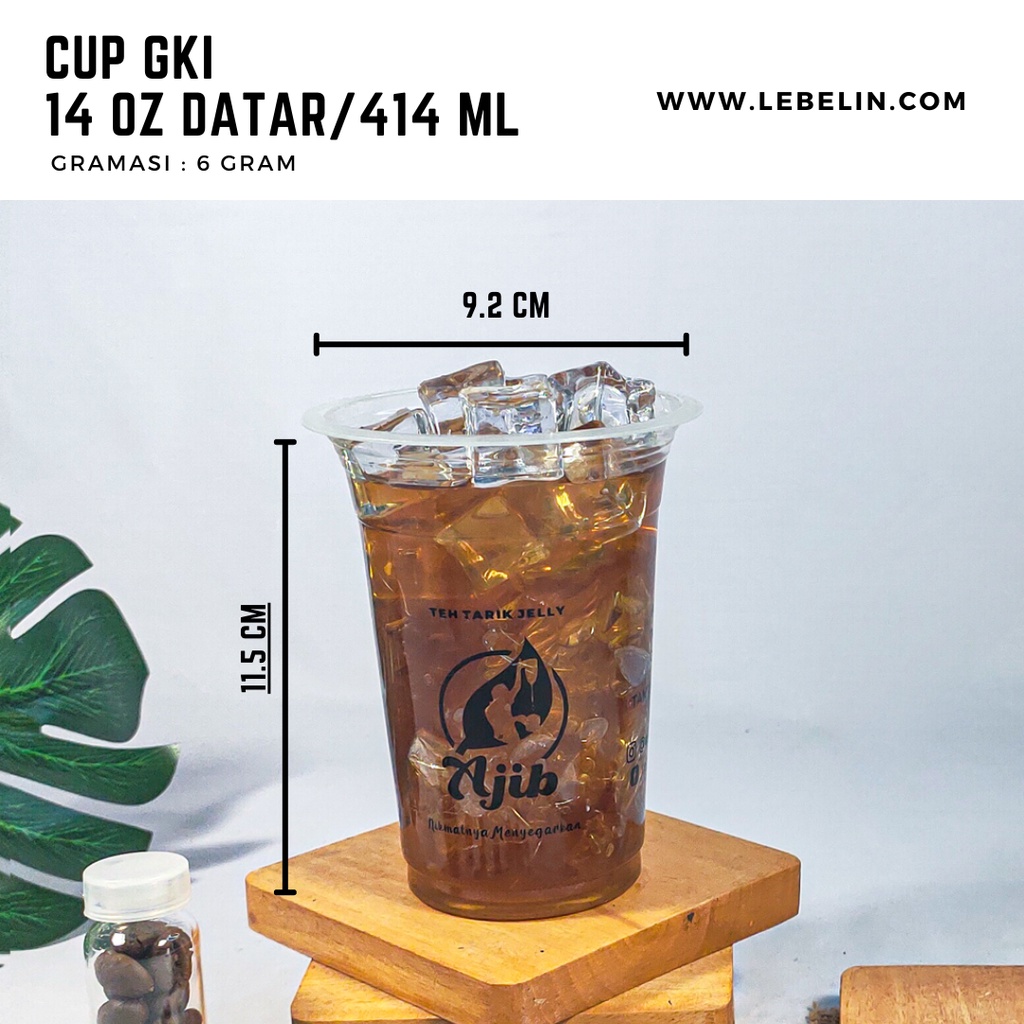 Jual Cetak Sablon Gelas Cup Plastik Pp Gki 14oz And 16oz Datar Shopee Indonesia 0440