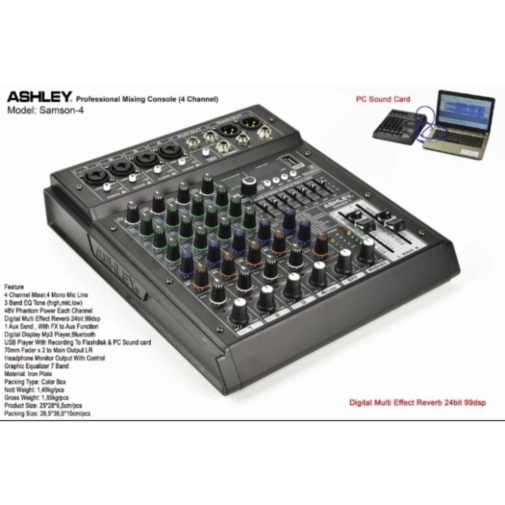 MIXER AUDIO ASHLEY SAMSON 4 / SAMSON4 4CHANNEL