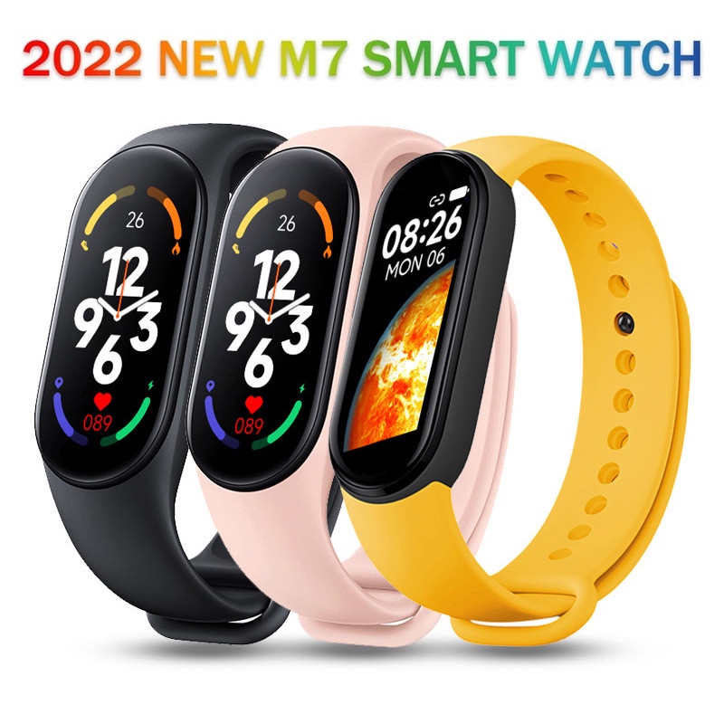 Ukuran kecil✅ M7 Smart Watch Men Fitness Tracker Heart Rate Monitor M7 Smart Women Fitness Bracelet For Mobile Phone Mi Band M7