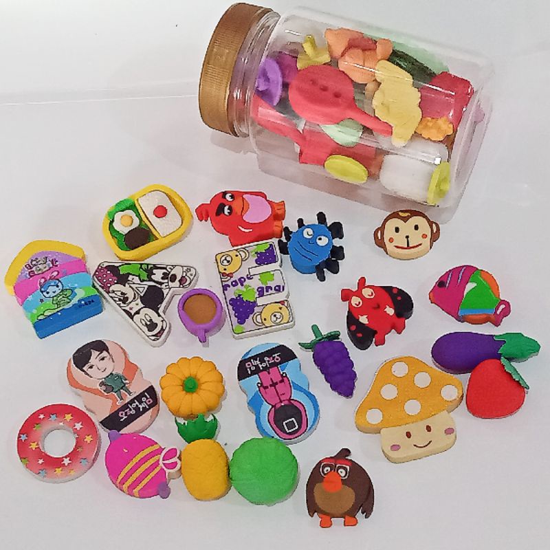 

Penghapus lucu imut pakai tempat toples plastik