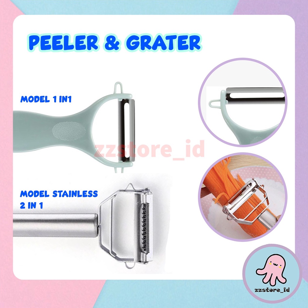 2IN1 PEELER Pisau Kupas Kulit Buah Tajam / Peeler