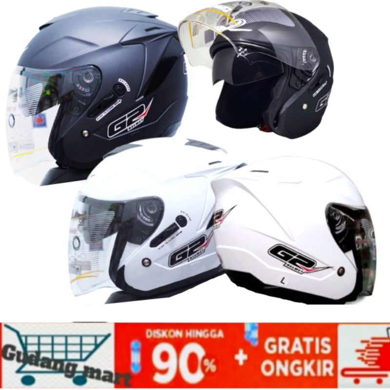 Helm G2 Oktimax Dinamik Original Helm Dobel Visor Helm Cowok / Helm Cewek Berkualitas SNI Official G
