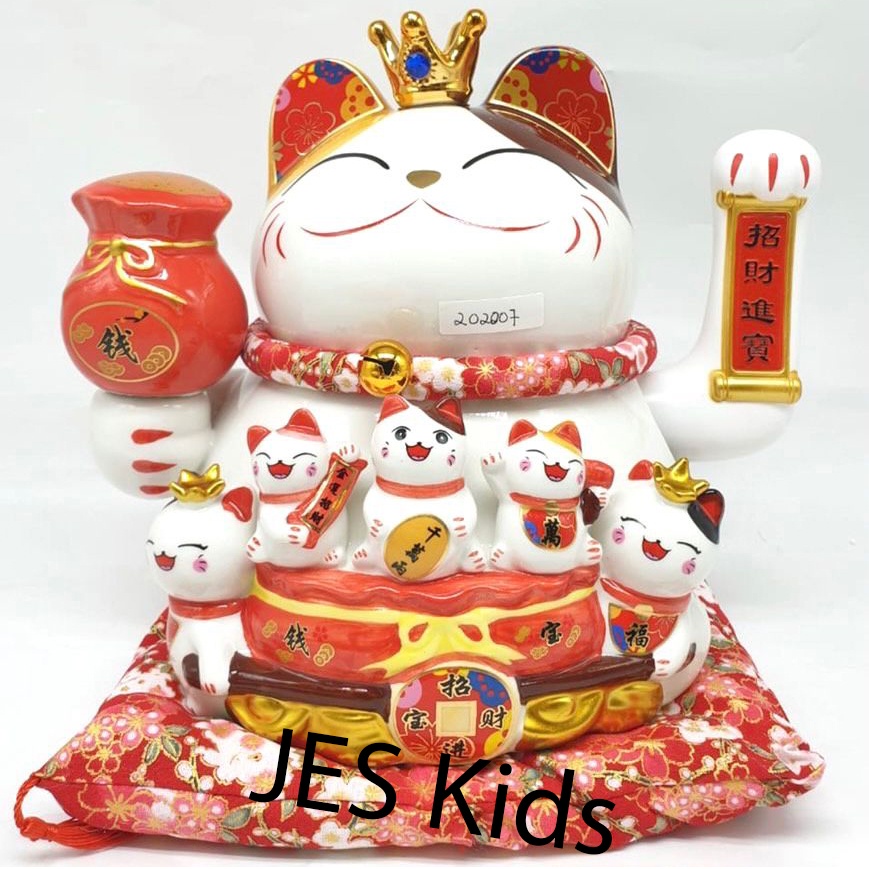 PATUNG KERAMIK KUCING HOKI LUCKY CAT FREE BANTALAN