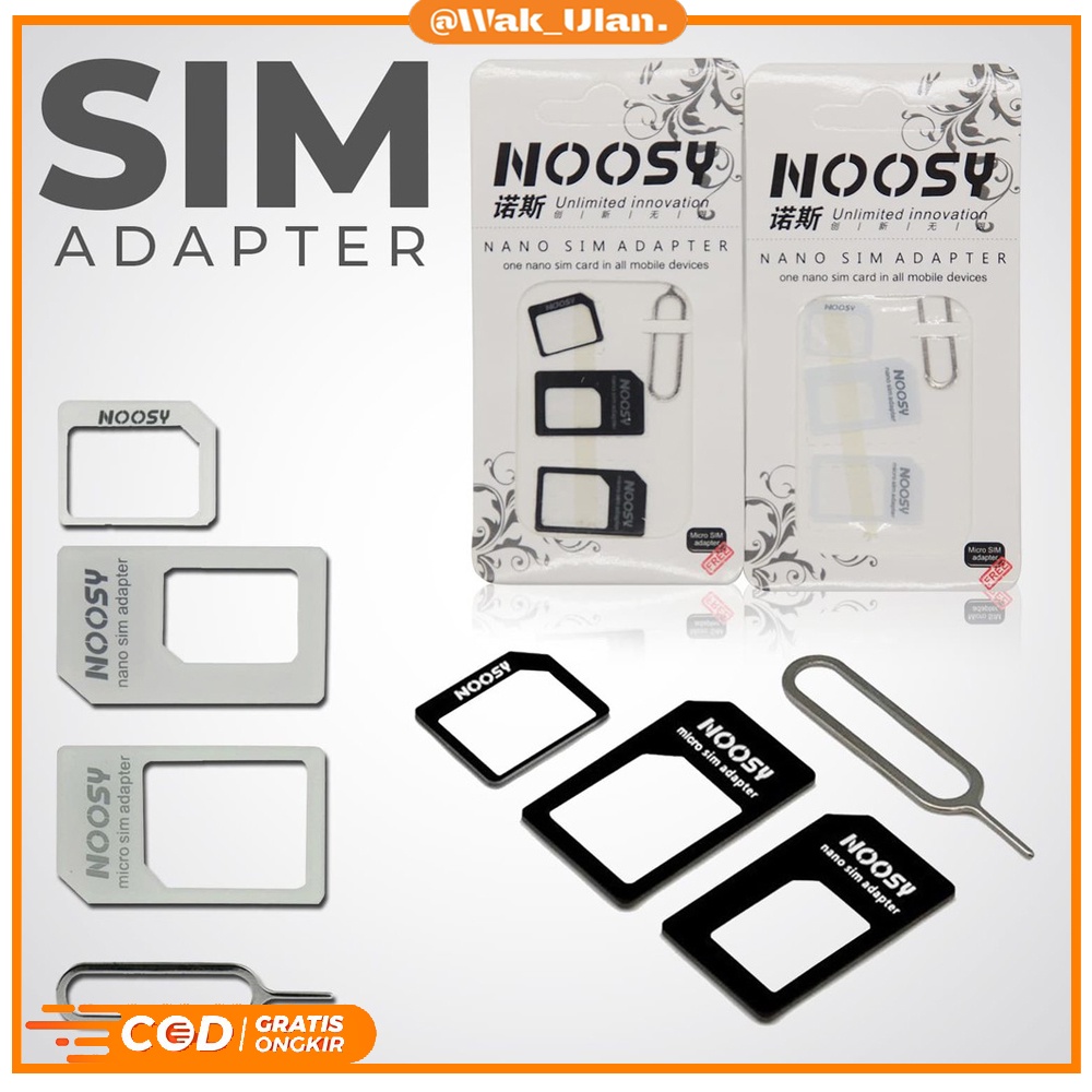 NOOSY Premium SIM Card Adapter 3 in 1 Micro Nano Mini hp handphone smartphone universal