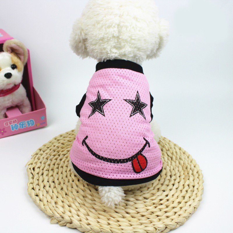 Pet Clothes Pet Tshirt Smile Face Untuk Anjing dan Kucing