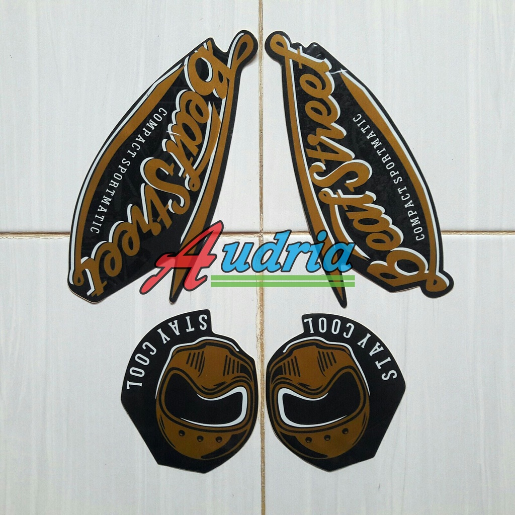 Sticker Striping Motor Honda Beat Street 2018 Hitam Doff