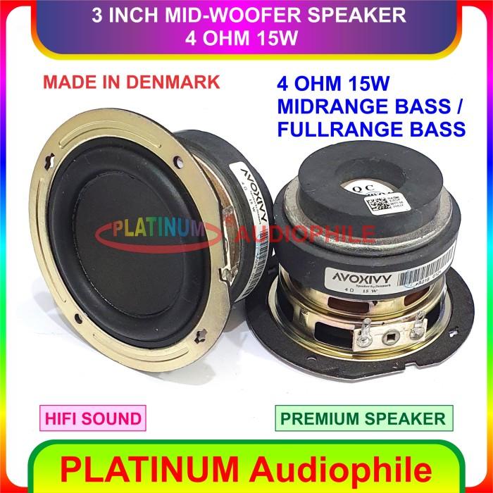Speaker 3" 4 Ohm 15W - 50W Mid Bass Mid Woofer 3 Inch Full Range Bass