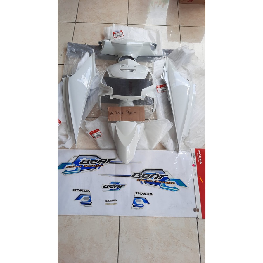 Cover Body Halus Stiker Fullset Putih Beat Karbu Gen 1 2008 2009 Original AHM