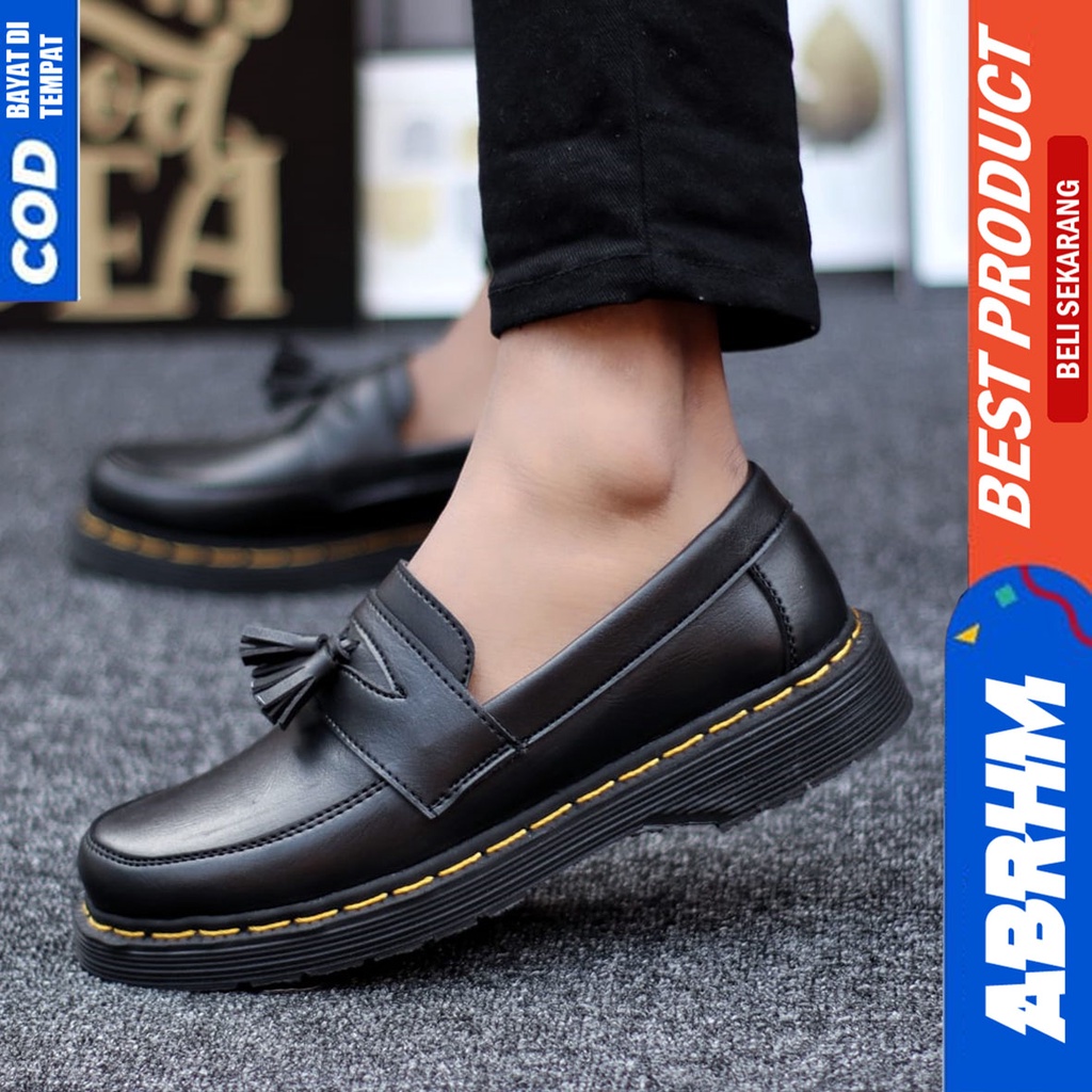 Sepatu Pantofel Kerja Kantor Formal Casual Hitam Pria Abrhm Daniel