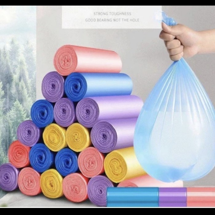 (POLOS WARNA) Kantong Plastik Sampah Gulung 45x50 cm 1 roll ISI 2O Pcs