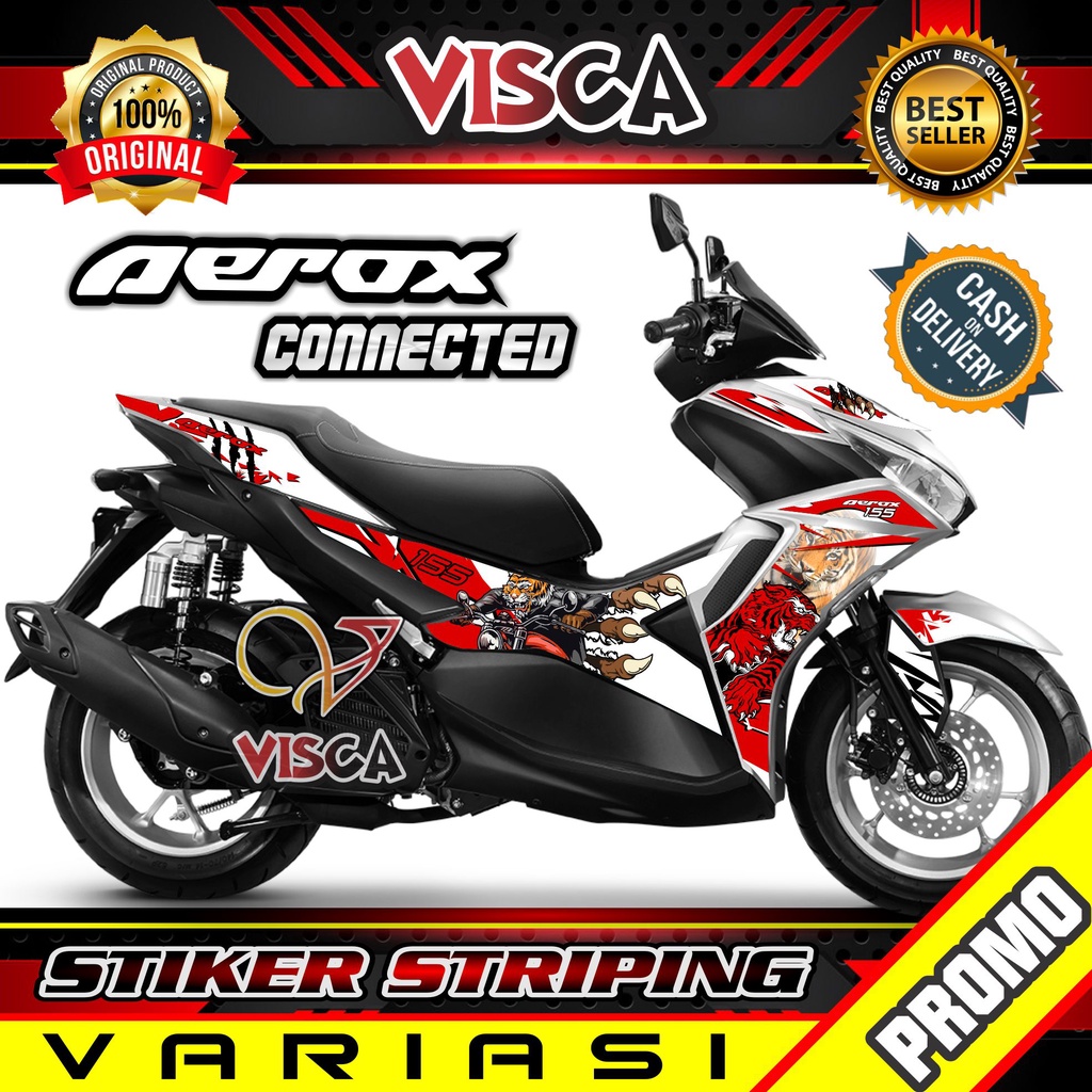 Striping Aerox 155 Connected - Stiker Sticker Striping Variasi Lis Yamaha Aerox 155 Connected - Stri