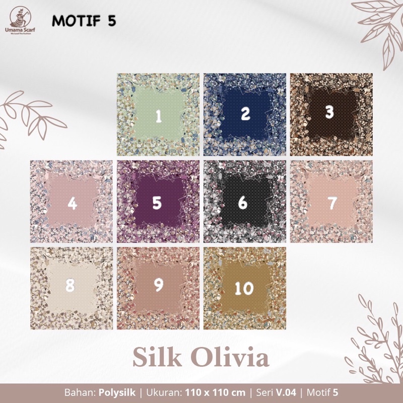 [PART 2] HIJAB SEGIEMPAT SILK OLIVIA MOTIF