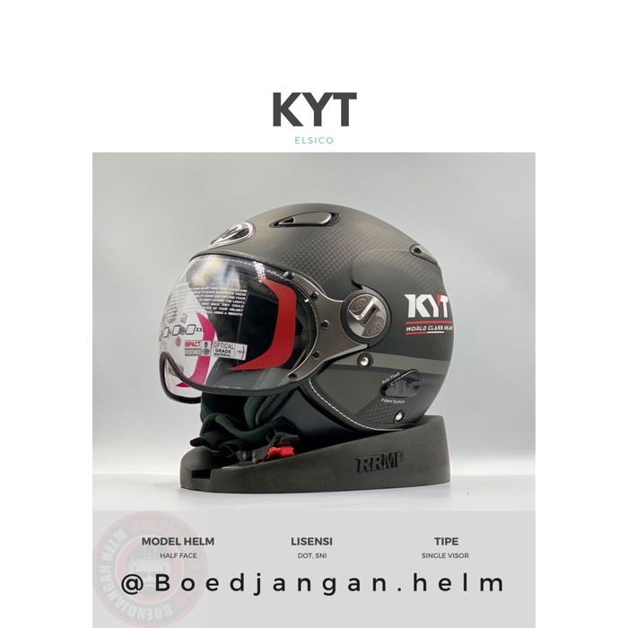 Jual HELM KYT ELSICO MOTIF 3 BLACK DOFF GUNMETAL KYT HALF FACE