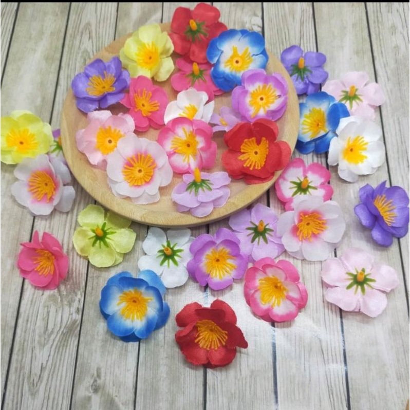 Bunga Hias Plastik Sakura Gradasi Kode C Sakura Mekar Polos Gradasi Hiasan Mahar Siap Pakai Sakura M