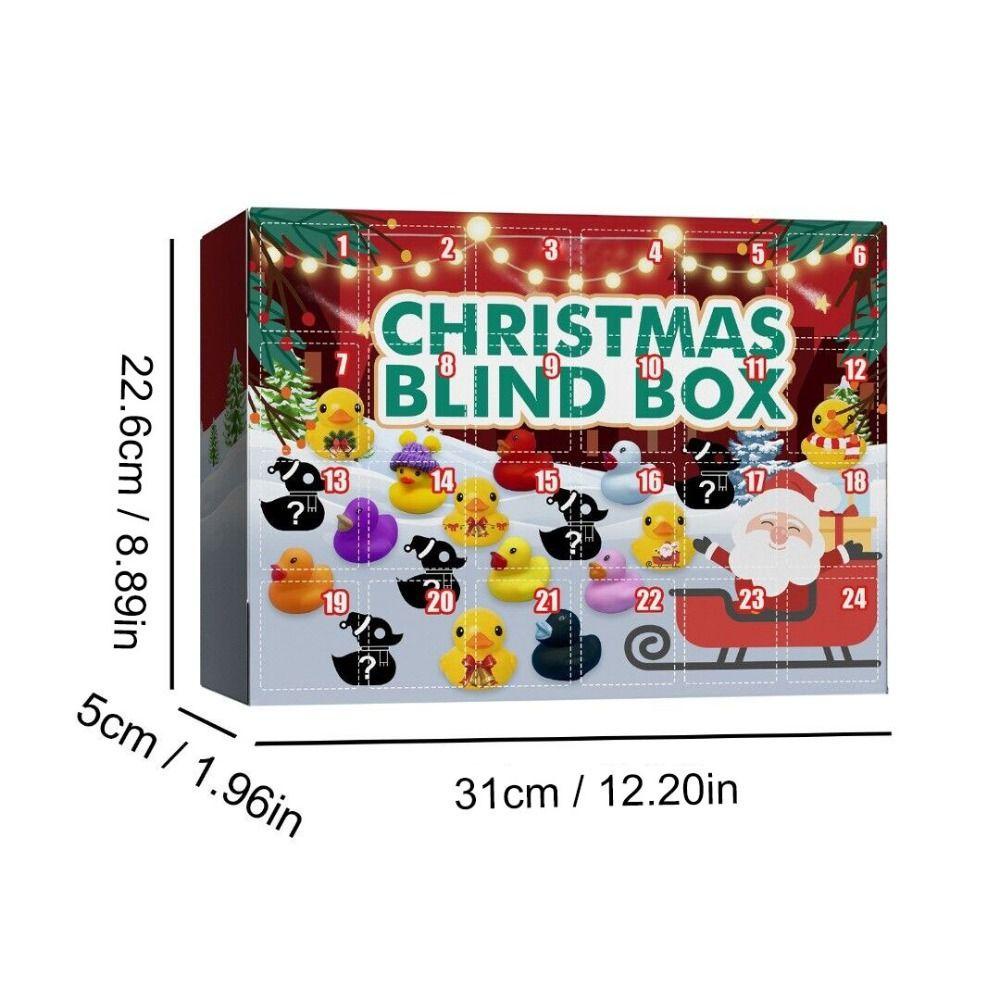 Top 24pcs/set Rubber Ducks Tidak Beracun 24hari Tahun Baru Countdown Calendar Box