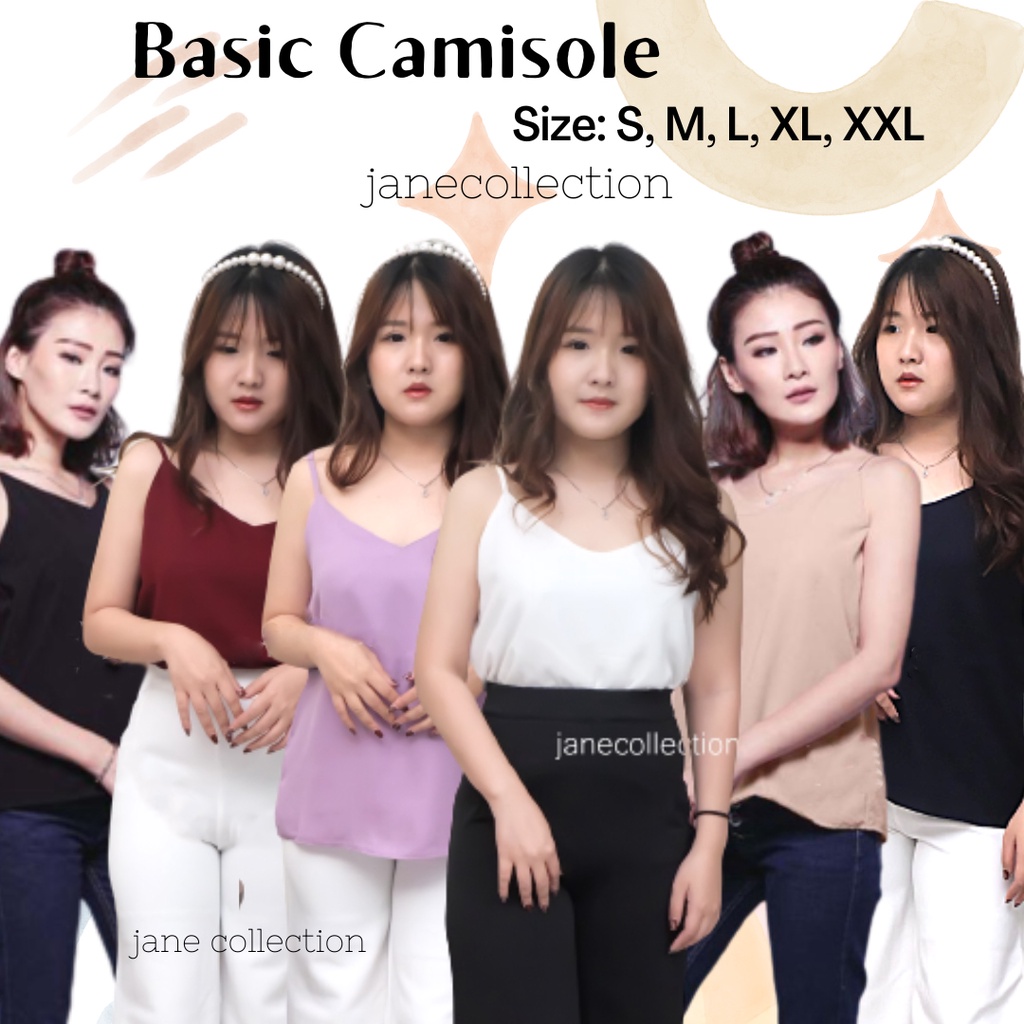 JANE COLLECTION || Basic Camisole - Tank Top Polos Dalaman Blazer Wanita