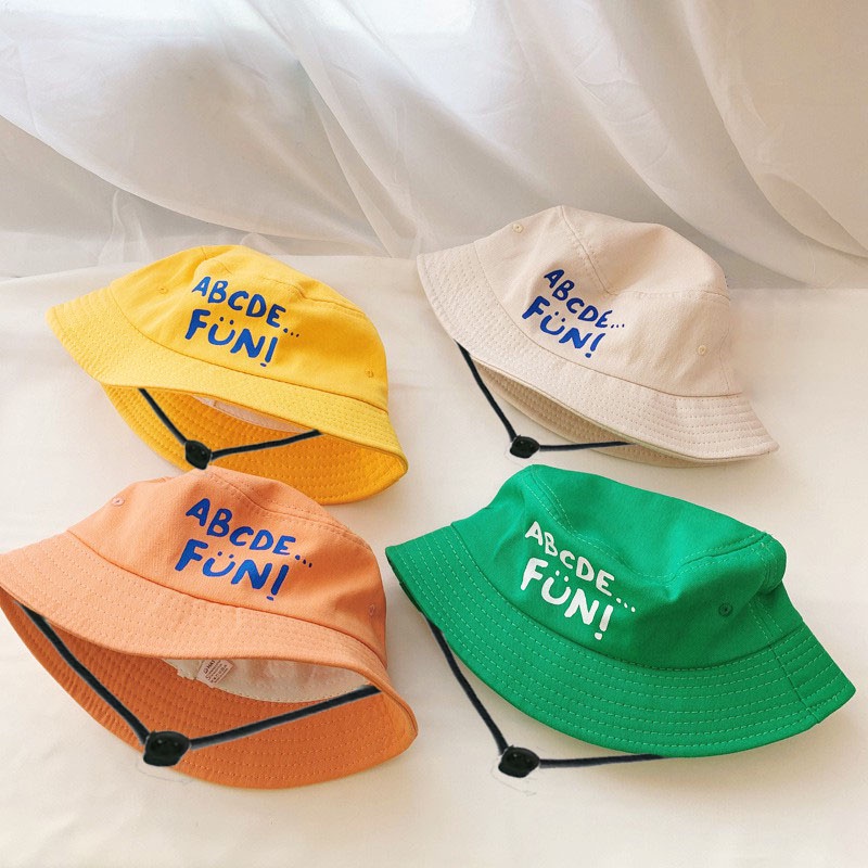 Topi Anak Bucket Anak umur 1-8 tahun SABLON ABCDE Fun Cowok Cewek