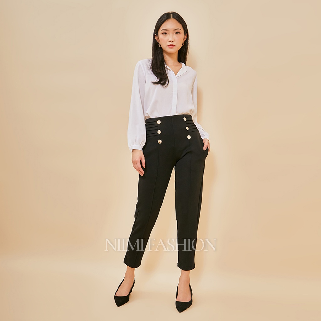 NIMI - Vinci Highwaist Pants Celana Scuba Pensil Celana Scuba wanita