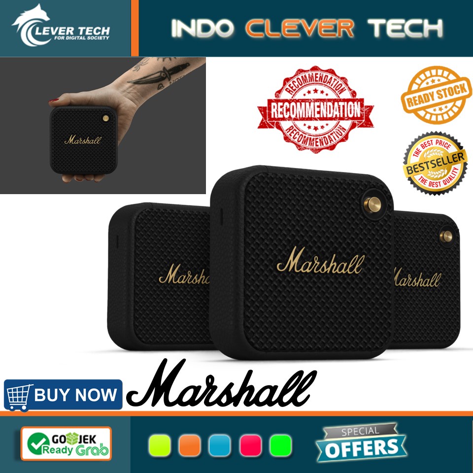 Marshall Willen Portable Bluetooth Speaker Black Brass Cream Original