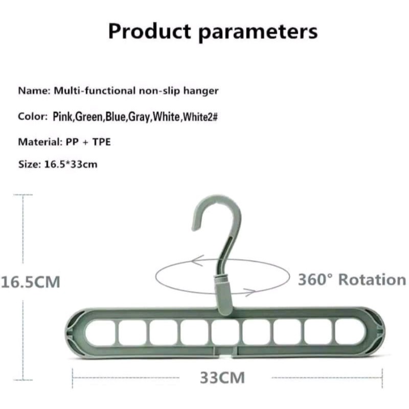 Magic Hanger Baju 9 Lubang /Hanger Pakaian /Gantungan Pakaian