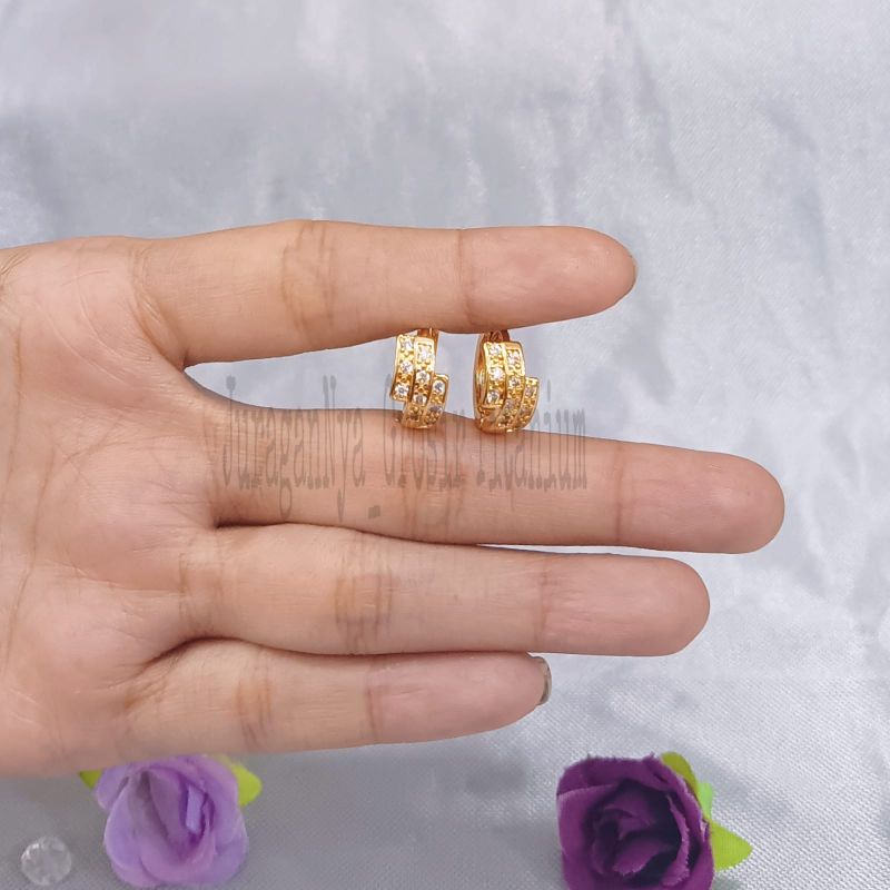 SET DEWASA TITANIUM PLAT KOTAK PERMATA PERHIASAN EMAS  KOREA ANTI KARAT DAN ANTI LUNTUR