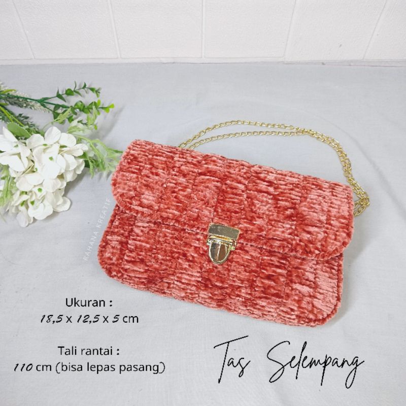 Tas Canvas Rajut Handuk | Tas Rajut Handmade | kado pernikahan, seserahan, kado wisuda