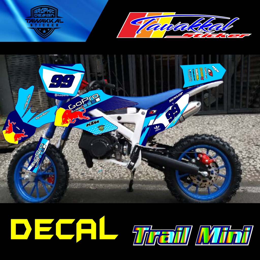 STICKER DECAL MOTOR TRAIL MINI CROSS MT3 KXD 50C FULL BODY MOTIF TERBARU