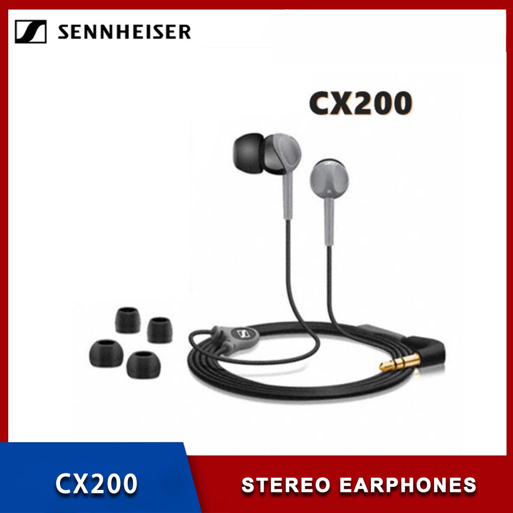 Sennheiser CX200 Headset Headphone Kabel Stereo HIFI Dengan Noise Reduction