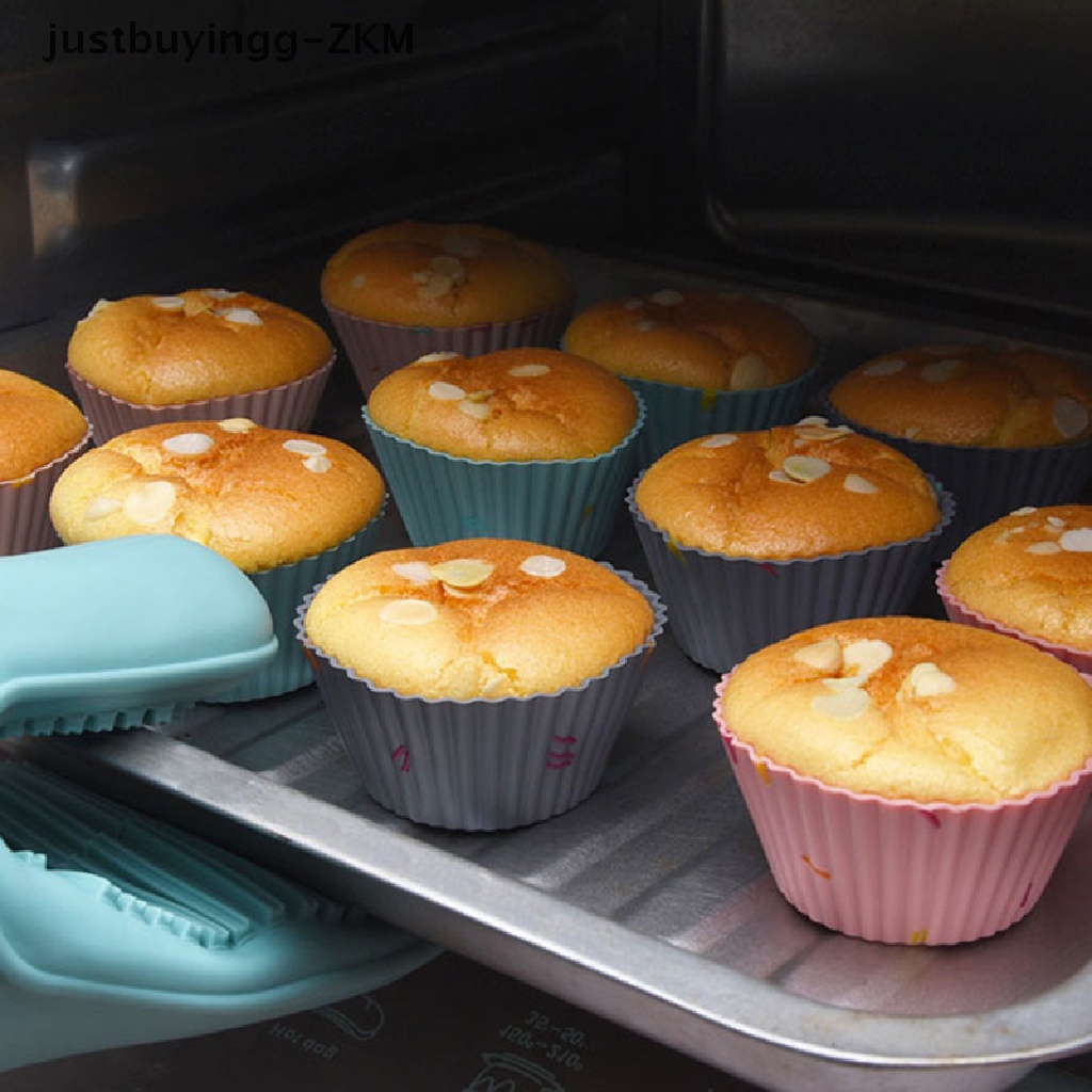 12 Pcs Cup Cetakan Kue Muffin Pudding Bahan Silikon