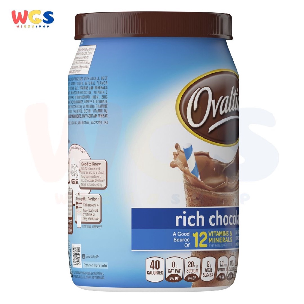 Ovaltine Rich Chocolate Drink Mix 12 oz Canister 340gr