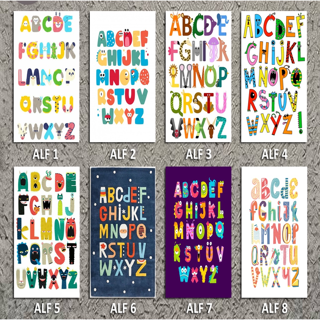 POSTER HURUF ALFABET - PAJANGAN DINDING - WALL DECOR - HURUF ALFABET - HIASAN DINDING