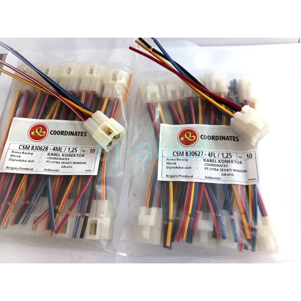 Soket isi 4 dengan kabel dan pengunci merk Coordinates connector 4 pin
