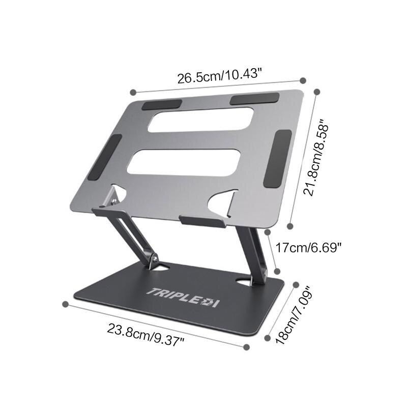 Stand Laptop Macbook Holder Aluminium Lipat TRIPLEDI TD303 Dudukan Notebook Portable Standing Desktop Foldable Penyanggah POS Bracket Meja Kasir