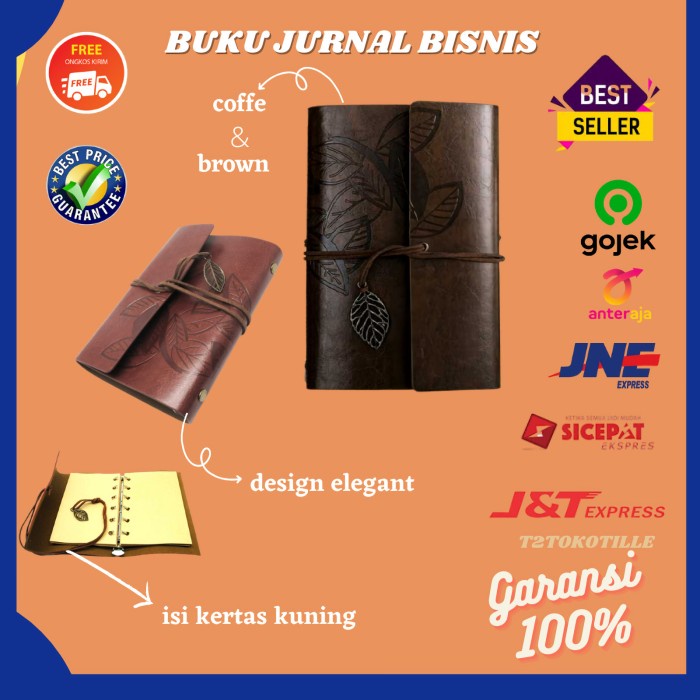 

Buku Catatan Binder Jurnal Bisnis Notebook Cover Kulit - Coffee B7
