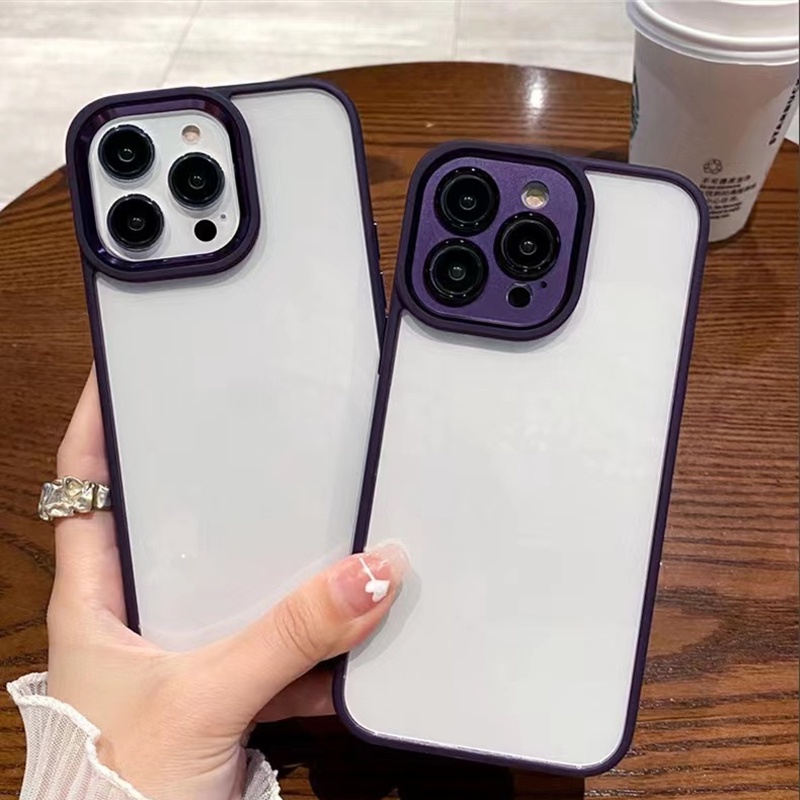 Case Pelindung Lensa Bahan Akrilik Bening Tahan Jatuh Untuk iPhone 14 Plus 13 12 11 Pro max