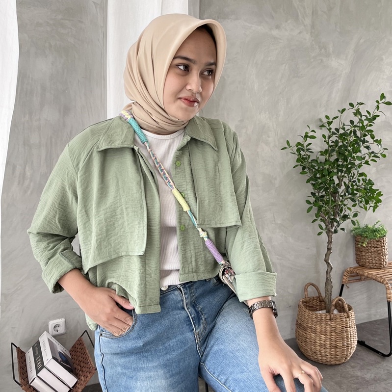 RX Fashion - Anne Crop Shirt / Atasan Crop Top / Kemeja Crop - NN