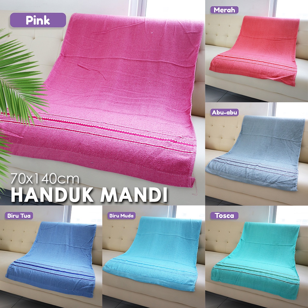 Handuk Mandi Ukuran 70cm X 140cm Handuk Mandi Dewasa Handuk Bordir 100% Bahan Polyester H17-B