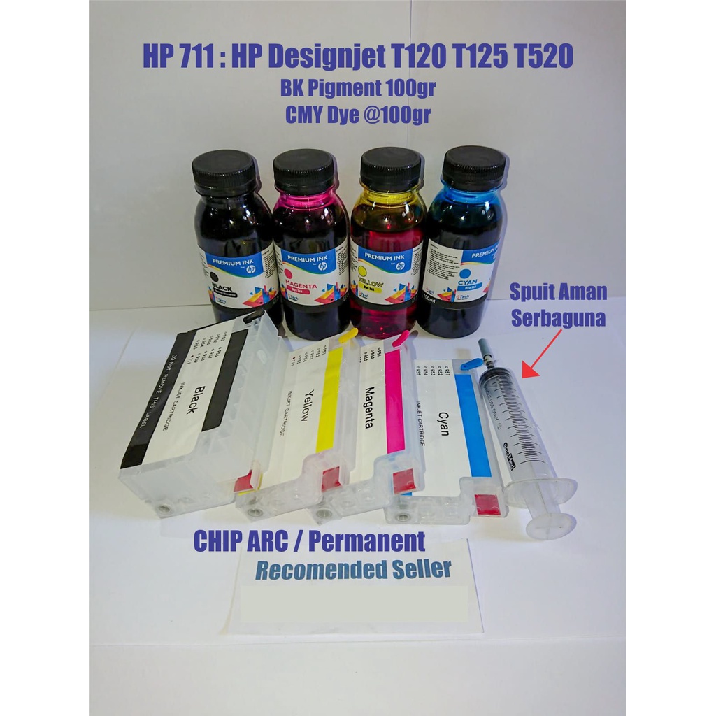 CISS Cartridge Tinta HP 711, HP711 XL, HP Designjet T120, T520, T125, T 120 125 520