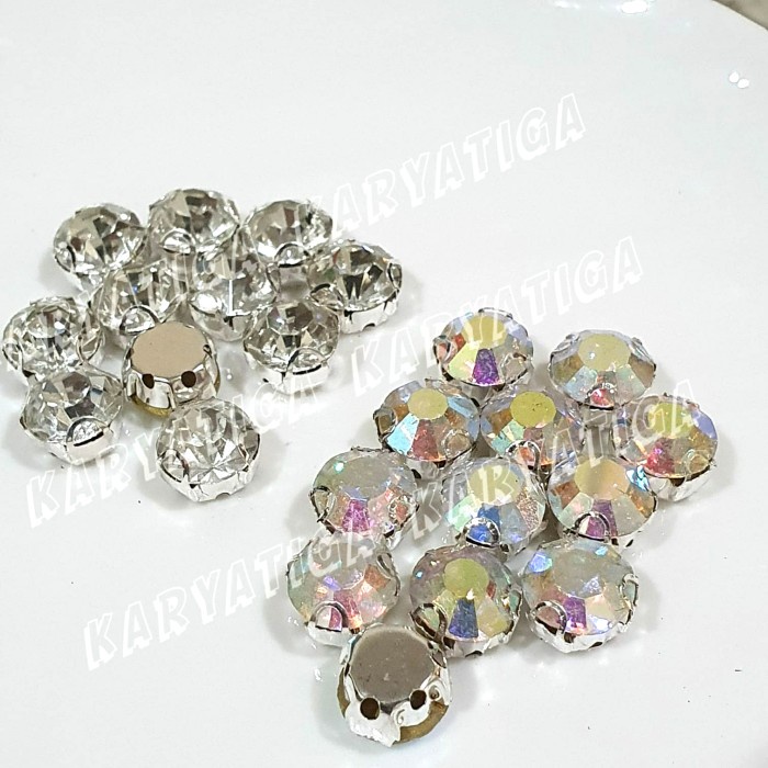 SS45 Diamond / Kristal Cangkang Bulat Anti Sangkut 10 mm (12 Pcs)