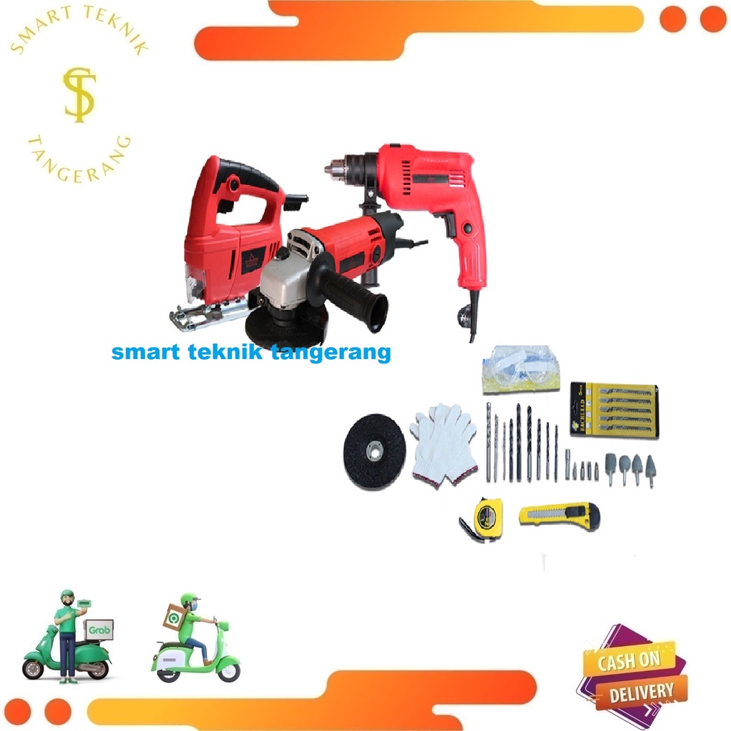 YUKIDO 1 SET KOPER BOR LISTRIK 13mm, MESIN GERINDA Jig Saw Termurah