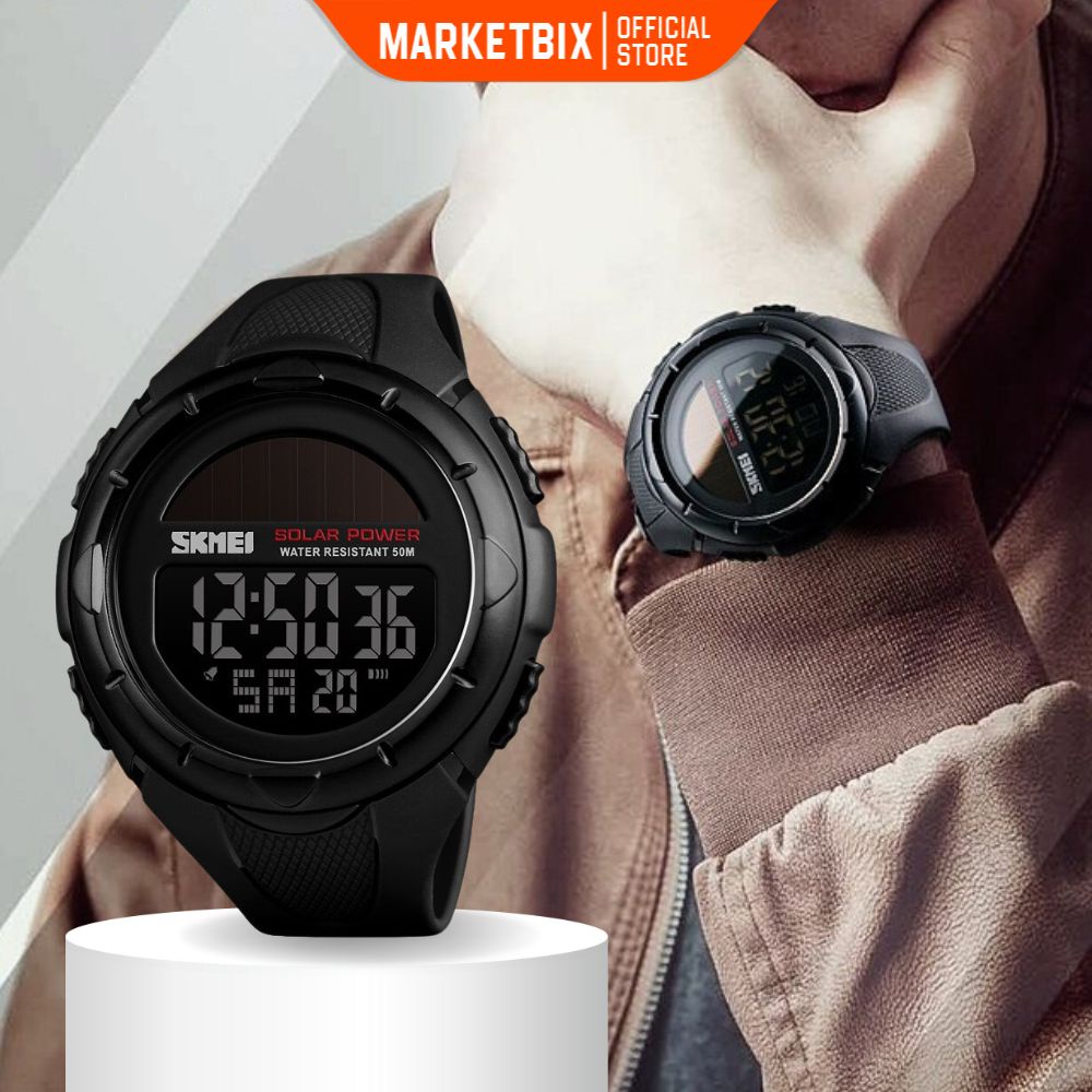 MARKETBIX Skmei Jam Tangan Pria Digital &amp; Waterproof Tali Rubber Karet Premium Original