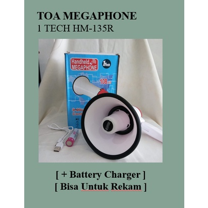TERMURAH 1TECH MEGAPHONE TOA PENGERAS SUARA PLUS BATTERY DAN KABEL CHARGER