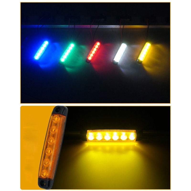 Zzz 2pcs Lampu Belakang / Sein / Rem 6-led 12-24V Untuk Truk / Traktor