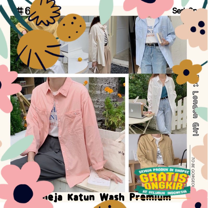 Pakaian Atasan Cewe anak sekolah kuliah baru / KEMEJA KATUN WANITA LONDON GIRL IMPORT TERBARU 6032#